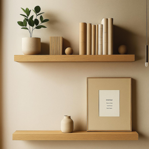 Juego de 2 Estantes Flotantes de Madera Tallada, Estilo Rústico, para Decoración de Sala de Estar o Casa de Campo - Product Image 3