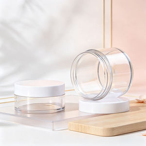 Tarro Redondo de Plástico PET de 50 ml y 100 ml con Tapa - Envase Dosificador de Boca Ancha - Tarro Transparente para Crema - Product Image 1