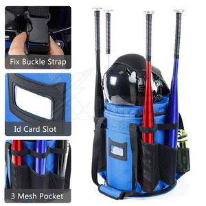 Sac de sport à roulettes multi-compartiments pour équipement de baseball avec poignée, en nylon, grande capacité de rangement 30-40L, idéal pour les voyages d'équipe et les événements en plein air - Product Image 3
