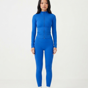 Pantalon de sport taille haute bleu uni pour femme, idéal pour la course et le yoga, Legging de gym pour femme, en vente 2026 - Product Image 1