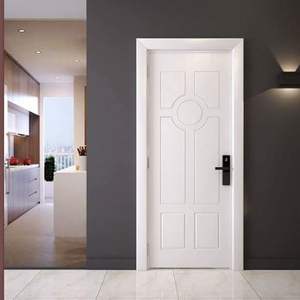 Portes intérieures modernes en polymère imperméable, portes d'entrée en bois à pousser et à tirer, portes de chambre pré-montées en bois massif et MDF - Product Image 1