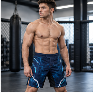 Custom Arctic Split MMA Fight <b>Grappling</b> <b>Shorts</b> Polyester/Cotton Quick Dry Breathable Stretch Regular Fit Manufacturer OEM ODM - Product Image 2