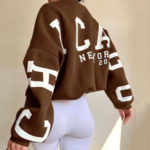 Sudaderas de Mujer 100% Algodón, Ligeras, de Secado Rápido, Cuello Redondo, Estilo Urbano, Logotipo Personalizado, Hombros Caídos, Servicio OEM, Gran Venta - Product Image 2
