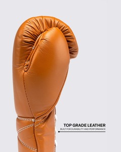 Hot Sales Luxury Orange Fly Adjustable <b>Strap</b> Boxing Gloves Professional Training Martial Arts Real Cowhide Genuine Leather - Product Image 4