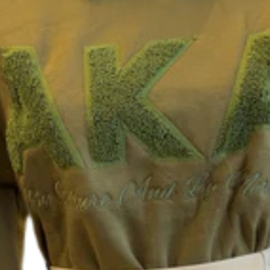 Sweat-shirt d'hiver pour femme en molleton vert olive 100 % coton, broderie lettres grecques, col rond premium, décontracté, de la marque Sorority Inc. - Product Image 5