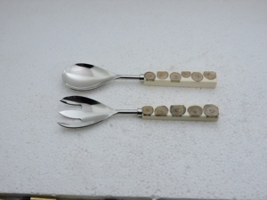 stainless steel salad <b>server</b> resin handle salad tools cutlery set kitchen tools salad <b>server</b> spoon fork <b>buffet</b> catering private - Product Image 3