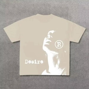 T-shirt en coton imprimé graphique Vintage 2026 Desire pour homme, style Y2K, manches courtes, coupe oversize, avec faible MOQ - Product Image 3