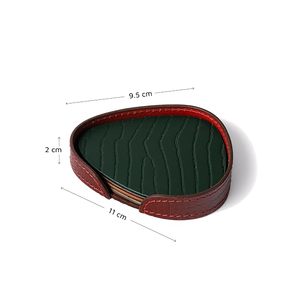 Leather Coasters <b>Set</b> of <b>4</b> <b>for</b> Drinks Heat Resistant <b>Table</b> Coasters <b>for</b> Home Office Bar Coffee <b>Table</b> - Product Image 5