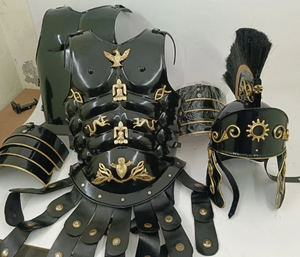 ชุดเกราะกลาดิเอเตอร์กรีกโบราณสไตล์วินเทจสีดำ ทำจากเหล็กกล้า งานแฮนด์เมด สำหรับเล่นบทบาทสมมติ (LARP)  ชุดเกราะคิวรัส ของขวัญสำหรับคอสเพลย์ธีมฮาโลวีน ยี่ห้อ ALI DECORATOR - Product Image 2