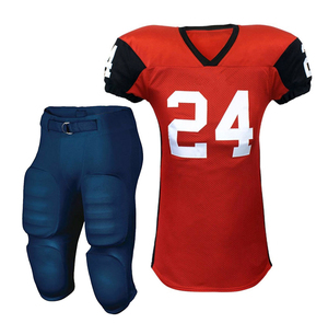 Custom Heat-Transfer Printed Breathable Plus Size American Football Jersey and Shorts Set with Zipper Fly and 100% Polyester - Product Image 1