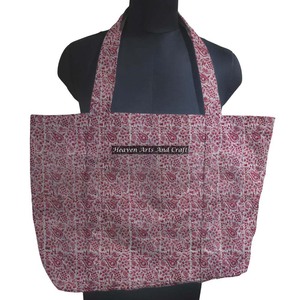 Handmade Premium Quality Classical Design Printed Block Print Tote <b>Bag</b> With 2 Handle Wholesale Price For Women - Product Image 1