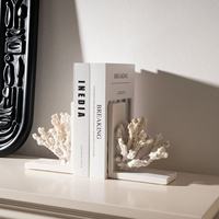 Bureau d'étude nordique moderne, serre-livres créatif en corail, support de livre, ornement artistique, décoration de bureau