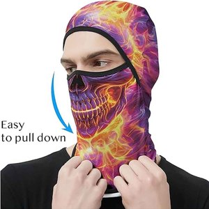 Pasamontañas con Diseño de Camuflaje Digital Azul Personalizable, Cubre Rostro Ajustable Unisex para Uso en Exteriores, Transpirable e Impermeable, Máscara de Poliéster - Product Image 5