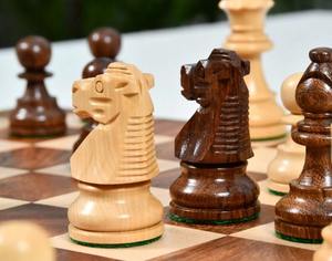 Pièces d'échecs classiques françaises Lardy, hauteur des rois 3, en bois de Sheesham et de buis, avec reine supplémentaire, au meilleur prix - Product Image 2