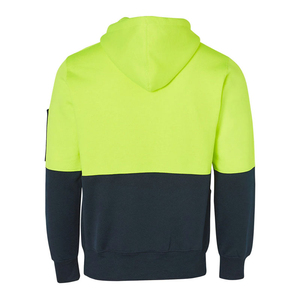 HI <b>VIS</b> Safety Fleece 100% Cotton Breathable Pull Over <b>Jumper</b> Workwear Kangaroo Pen Pocket Thermal Hoodie - Product Image 1