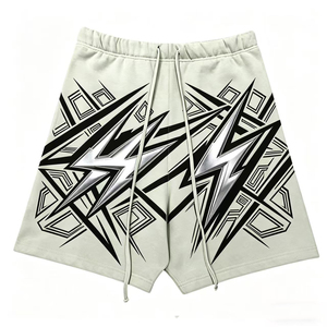 Short de bain pour homme noir uni, séchage rapide, taille à cordon de serrage, décontracté, longueur courte, taille mi-haute, en polyester tissé - Product Image 1