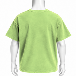 Camiseta Verde Menta con Bolsillo, Estilo Vintage, Algodón Lavado, Manga Corta, Corte Holgado, Bolsillo en el Pecho, Estilo Casual Urbano para Uso Diario - Product Image 2