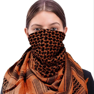 Women's Long Leopard Print Scarf Thermal Insulation Winter Casual Wear 100% Polyester Orange Black Patterned Neck Wrap - Product Image 1