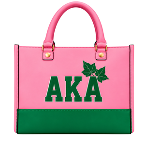 Sac fourre-tout vert rose AKA Women Educate Empower Elevate avec imprimé lettres, sac à bandoulière tendance, sac à main décontracté à double poignée - Product Image 1