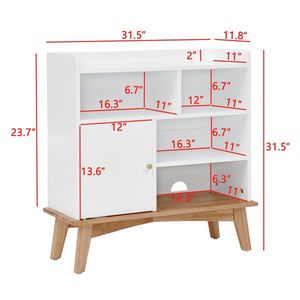 Armadio di stoccaggio in legno massello con Design colorlocking piedi Base per il pavimento per la camera da letto soggiorno a casa ufficio librerie di ricezione per - Product Image 4
