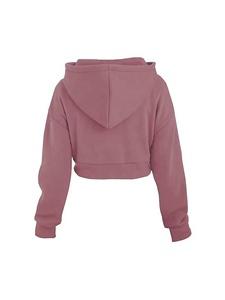 Women's New Style Crop Top Women's <b>Cropped</b> Hoodie Choose Kindness Print <b>Zip</b>-<b>Up</b> Solid Color 100% Cotton Breathable Autumn Wear - Product Image 2