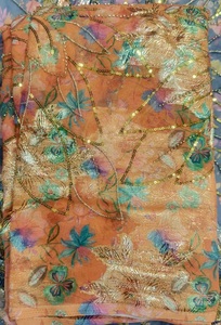 Ensemble 3 pièces de vêtements Kanga en polyester de luxe écologique à motif floral pour femmes africaines, avec broderie de ruban en dentelle, coupe ample, spécial mariée - Product Image 5