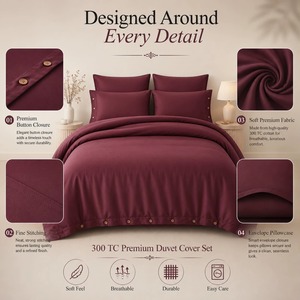 Wholesale Cotton Bamboo Duvet Cover <b>Set</b> Lightweight Soft Cooling Breathable <b>Bedding</b> for Home Bedroom Hotel Resort Apartment - Product Image 4
