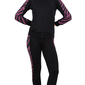 Women Tracksuit Fitness <b>Gym</b> Activewear <b>Set</b> <b>Long</b> <b>Sleeve</b> Zip Jacket And Leggings OEM ODM Wholesale - Product Image 2