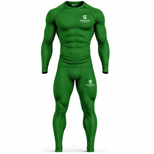 Custom <b>Men</b>’s Compression Shirt & <b>Pants</b> Set | Long Sleeve Compression <b>Base</b> <b>Layer</b> | Athletic Gym Training Sportswear Set - Product Image 1