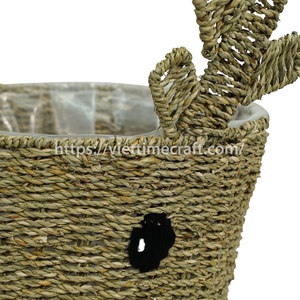 Adorable cesta de algas marinas de reno, cesto de lavandería de Navidad único y decoración del hogar al por mayor - Product Image 2