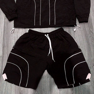 Breathable Lightweight Men Custom Printed Windbreaker Jacket and <b>Shorts</b> Set Summer Fashion Sportswear Set - Product Image 3