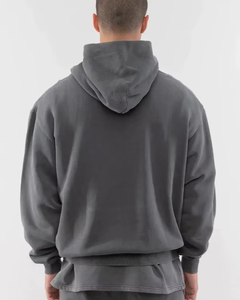 Sudadera con Capucha Negra para Hombre, Oversize, de Algodón y Felpa, Informal, con Bolsillo Frontal y Estampado de Letras Amarillas, para Otoño - Product Image 5