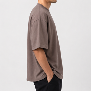 Camiseta Oversize de Algodón Pesado para Hombre, Manga Corta, Hombro Caído, Cuello Redondo, Estilo Casual Urbano, Corte Holgado, Ideal para Verano - Product Image 6