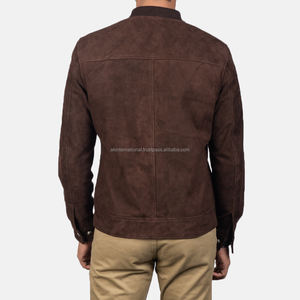 Chaqueta Bomber de gamuza Blain Mocha personalizada de alta calidad chaqueta de cuero personalizada y al por mayor - Product Image 5