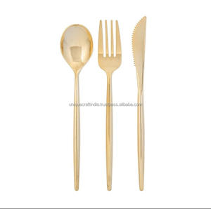 Ensemble de couverts de luxe personnalisable en acier inoxydable UCI, miroir, écologique, plaqué or, design de créateur, comprenant des couverts à thé et à café - Product Image 2