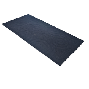 Tapis d'intérieur en laine tufté à la main, motif circulaire 3D noir minimaliste moderne - Product Image 2