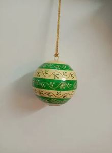 Country Limited Handmade High Quality <b>Red</b> White Stripe Christmas Bauble 8cm Shatterproof Plastic Ornament - Product Image 2