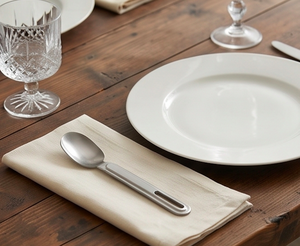 Ensemble de couverts en acier inoxydable de luxe moderne avec finition argentée miroir brillante, parfait pour la vaisselle de mariage - Product Image 3