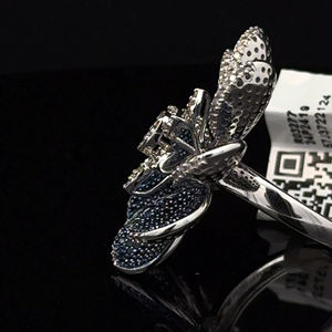 แหวนค็อกเทลเพชรธรรมชาติทรงดอกไม้สุดหรู ดีไซน์เนอร์จิวเวลรี่ ทองคำขาว 14 กะรัต |   เพชรชีทัล - Product Image 2