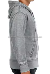 Sweat à capuche pour homme en gros, best-seller, style vintage streetwear, logo personnalisé, fermeture éclair, délavage acide, impression puff - Product Image 4