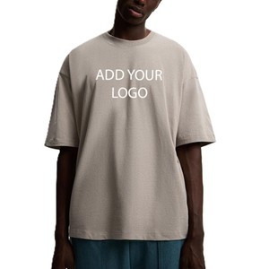 <b>Back</b> Seam Oversized Men's shirts 100% Cotton <b>Drop</b> Shoulder Boxy Fit Custom Logo Print Streetwear Tee OEM Bulk Supply - Product Image 1