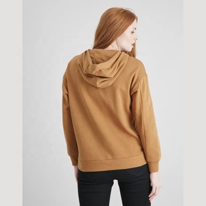 Sweat à capuche pour femme avec logo personnalisé de qualité supérieure Sweat à capuche décontracté en molleton de coton uni vierge Sweat à capuche à manches longues de grande taille - Product Image 5