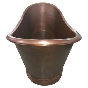 Bañera de cobre hecha a mano, bañera independiente moderna, bañera de baño de forma ovalada, bañera decorativa de cobre. - Product Image 5