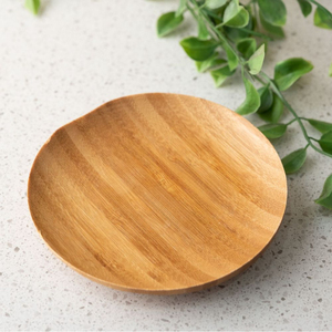 Plato Redondo de Madera para Servir, Hecho a Mano, Diseño Wabi Sabi Pulido, Platos de Color Sólido, Plato para Servir Comida en Oferta - Product Image 5