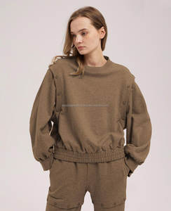 Logo personnalisé motif femmes sweats respirant doux décontracté simple fermeture éclair cordon sweats à capuche veste - Product Image 6