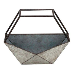 Wholesale Modern Round Galvanized Metal Wall Planter Farmhouse Style Hanging Flower <b>Pot</b> for Indoor Outdoor Garden & Home Decor - Product Image 6