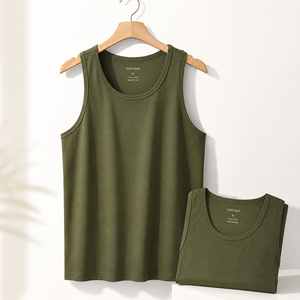 Ribbed Polyester Fabric Casual Quick Dry Raw Edge Hem Stringer Tank Top Blank Plain <b>No</b> <b>Logo</b> Custom Factory Direct Gym - Product Image 6