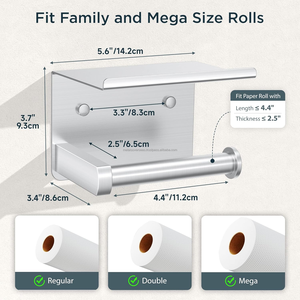 Porte-rouleau de papier toilette mural en acier inoxydable plaqué, style artisanal, pour usage commercial, durable et résistant à la rouille - Product Image 5
