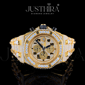 Reloj de Hombre de Edición Limitada de Lujo, con Cristal de Cuarzo, Acero Inoxidable y Aleación en Tono Amarillo, con Moissanita VVS de Primera Calidad, Gran Venta - Product Image 2