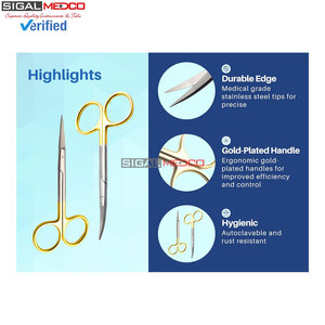 กรรไกรผ่าตัดแบบโค้งตรง ขนาด 4.5 นิ้ว ผลิตจากเหล็กกล้าไร้สนิมเยอรมัน คุณภาพสูง สำหรับตัดติ่งเนื้อ - Product Image 3